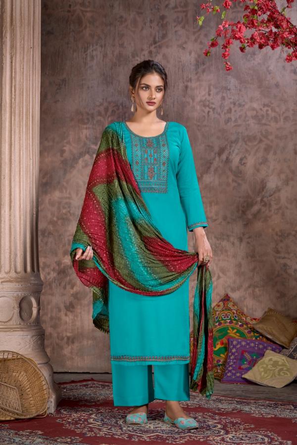Hermitage Bandhej Fastival Wear Designer Dress Material Collection